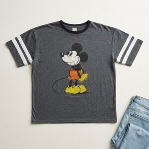 Disney Vintage-Style Mickey Mouse Ringer Tee with Sleeve StripesDisney...
